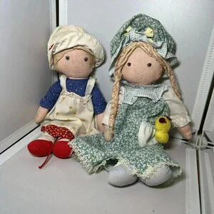 Vintage Holly Hobbie And Amy Knickerbocker 12” Dolls w/Original Outfits & Hats